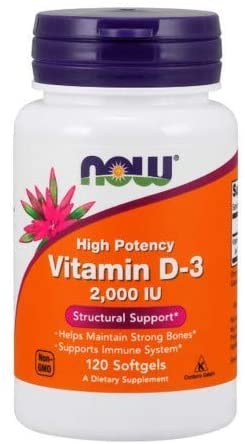 NOW Foods Vitamin D-3, 2000 IU, 120 Softgels
