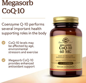 Solgar Megasorb CoQ-10, 60 mg, 120 Softgels