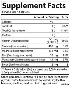 Carlson - Nutra-Support Bone, Calcium, Magnesium & Vitamin D3, Bone Health, Calcium Absorption & Optimal Wellness, 100 Softgels