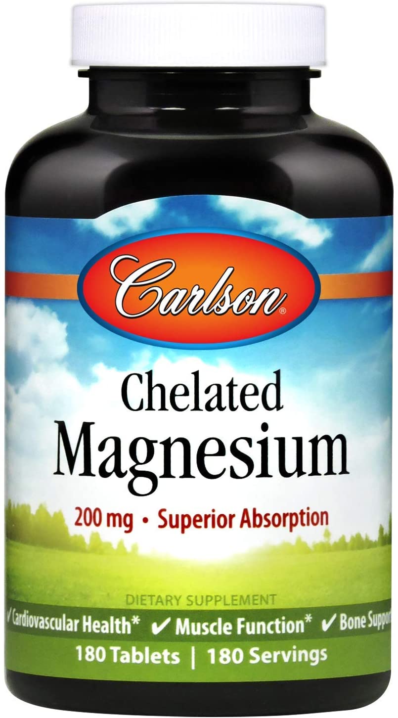 Carlson Chelated Magnesium, 180 Tablets
