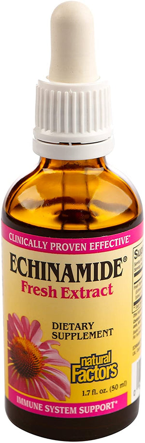 Natural Factors - Echinamide Echinacea Fresh Herb Extract, Immune System Support, 30 Servings (1.7 oz)