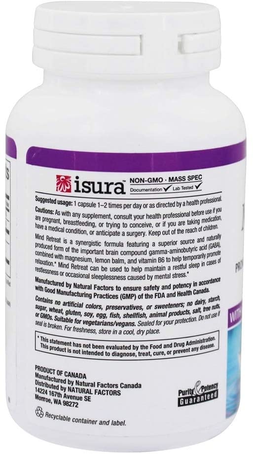 Natural Factors Stress-Relax, Mind Retreat, 60 Vegetarian Capsules