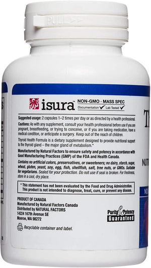 Natural Factors Thyroid Health Formula, 60 Vegetarian Capsules