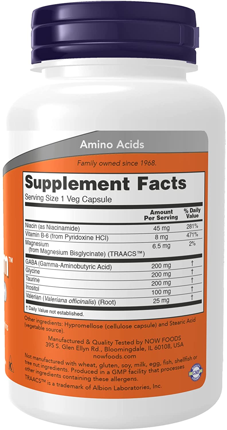 NOW Supplements, True Calm, Amino Acid blend with B Vitamins &amp; Valerian , 90 Veg Capsules