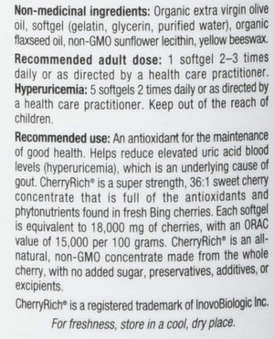 CherryRich by Natural Factors, Super Strength Cherry Concentrate, Antioxidant Support for Healthy Joints and Uric Acid Metabolism, 180 softgels (180 Servings)