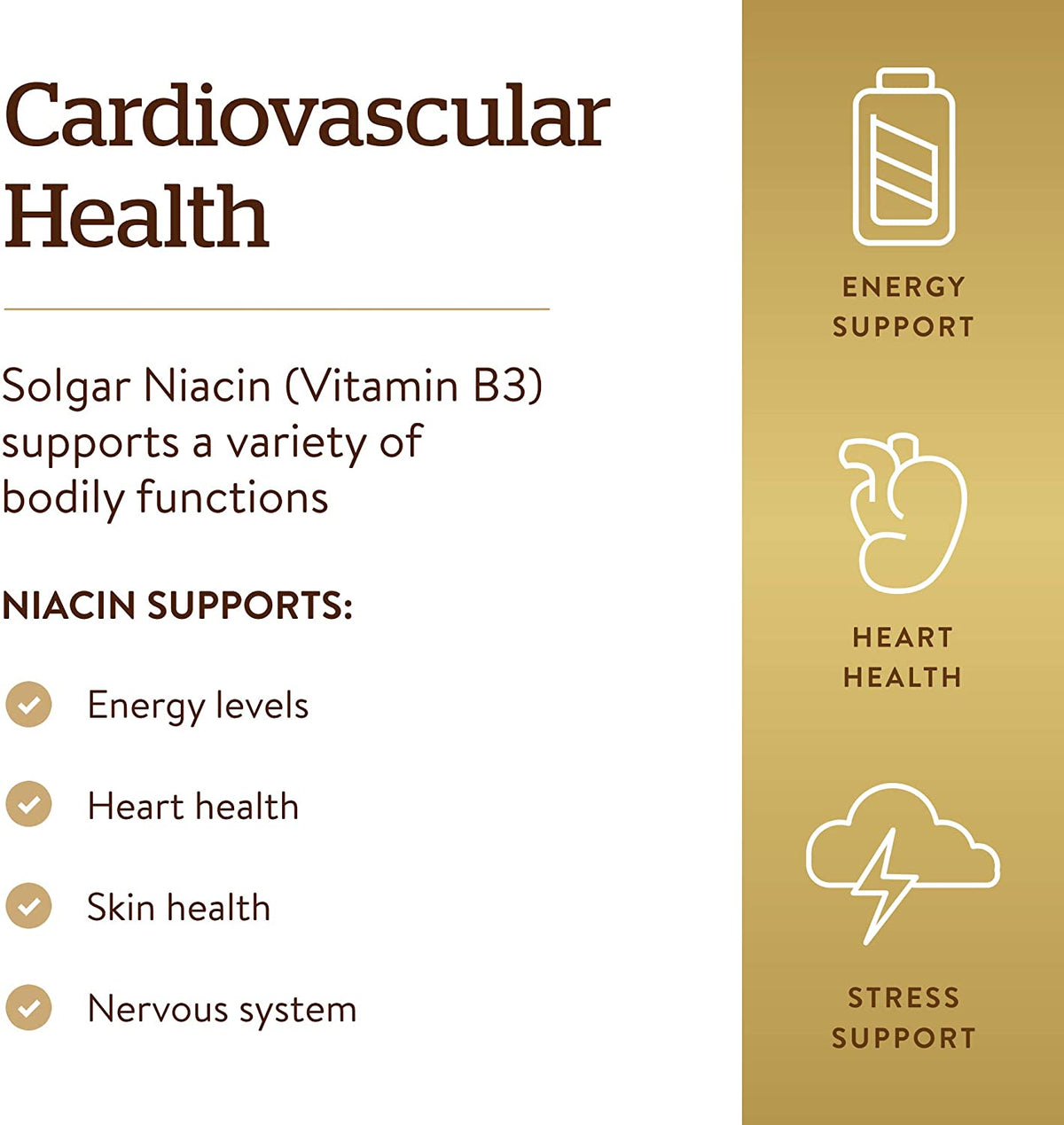 Solgar Niacin (Vitamin B3) 100 mg - 100 Tablets - Supports Energy Metabolism - Non-GMO, Vegan, Gluten Free, Dairy Free, Kosher - 100 Servings