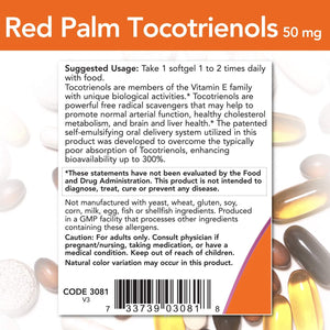 NOW Foods Red Palm Tocotrienols, 50 mg, 60 Softgels