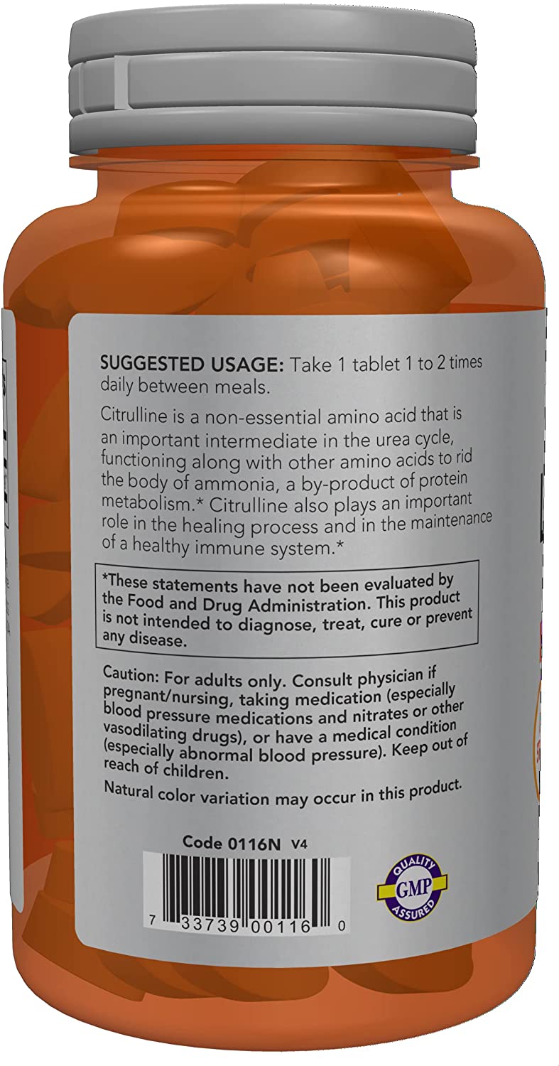 Click to see full view Rufus AI Ask Rufus  What are some benefits of L-Citrulline?   Can this be taken daily?   Is it vegan friendly?   Ask something else NOW Foods Sports Nutrition, L-Citrulline, Extra Strength 1,200 mg, Amino Acid, 120 Tablets