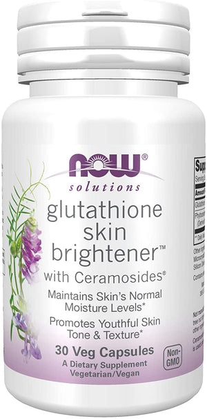 NOW Solutions Glutathione Skin Brightener™ with Ceramosides®, 30 Veg Capsules