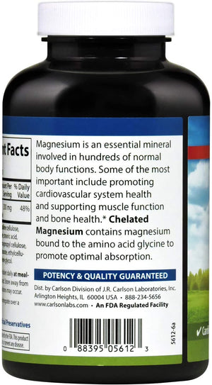 Carlson Chelated Magnesium, 180 Tablets