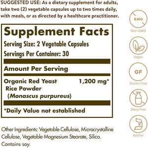 Solgar – Red Yeast Rice, 60 Vegetable Capsules