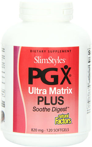 Slimstyles PGX Ultra Matrix Plus Soothe Digest, 820 mg, Softgels, 120-Count