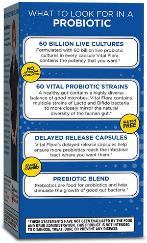 Vital Flora 60 Billion 60 Strain, Ultra Daily Vital Flora 30 VCaps