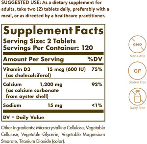 Solgar Calcium 600, 240 Tablets