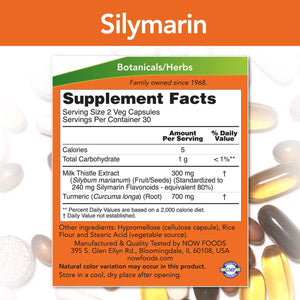 NOW Silymarin, 150 mg, 60 Veg Capsules