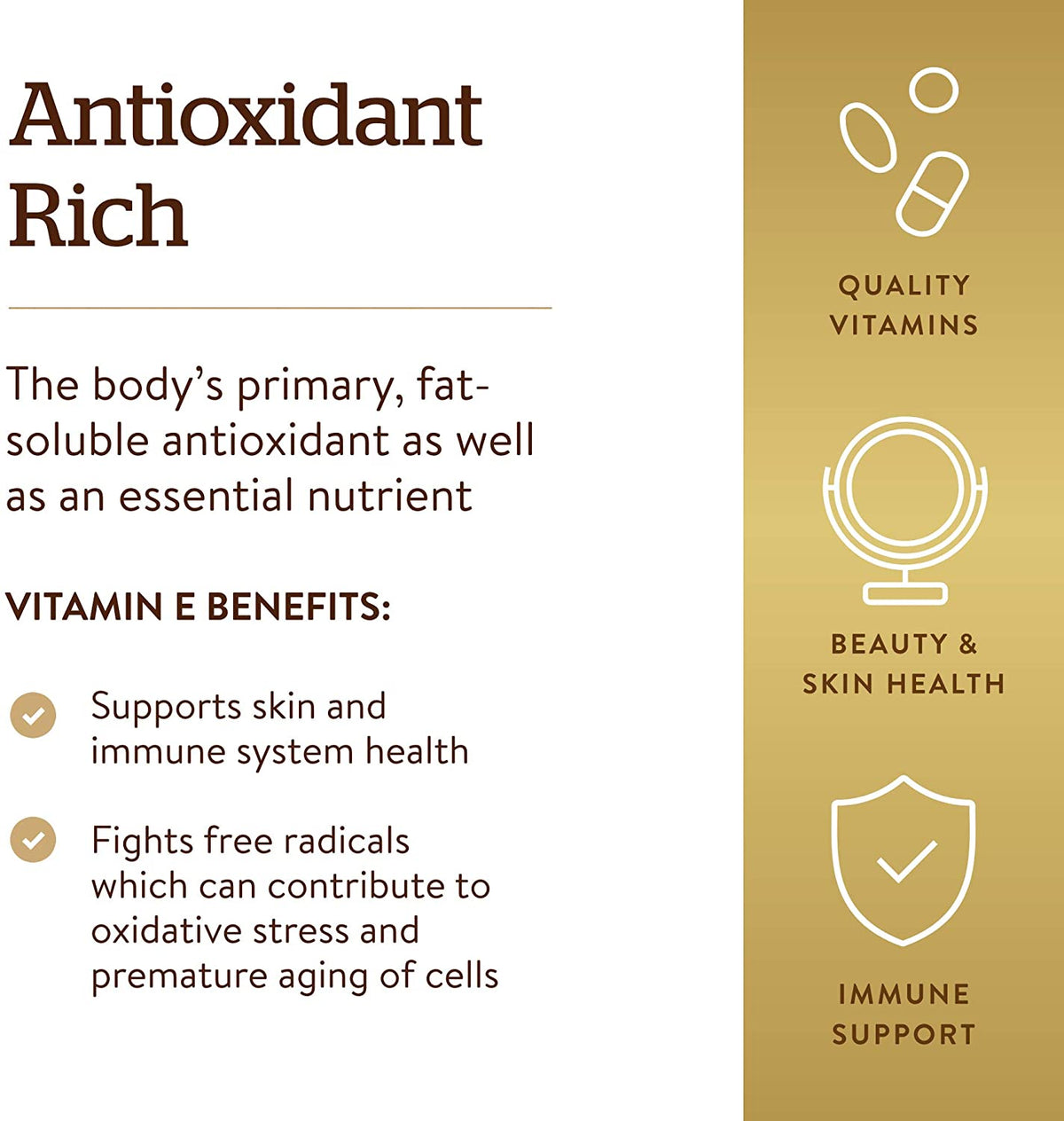 Dry Vitamin E 268 MG (400 IU) Vegetable Capsules (d-Alpha Tocopheryl Succinate) - 100 Count