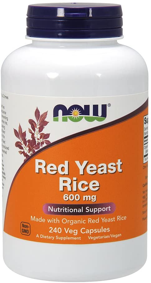 NOW Foods Supplements, Red Yeast Rice 600 mg, Made with Organic Red Yeast Rice, 240 Veg Capsules