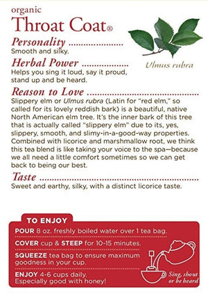 Traditional Medicinals Organic Throat Coat® Herbal Tea Original, 16 Tea Bags