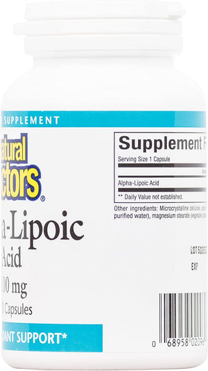 Natural Factors Alpha-Lipoic Acid, 100 mg, 120 Capsules