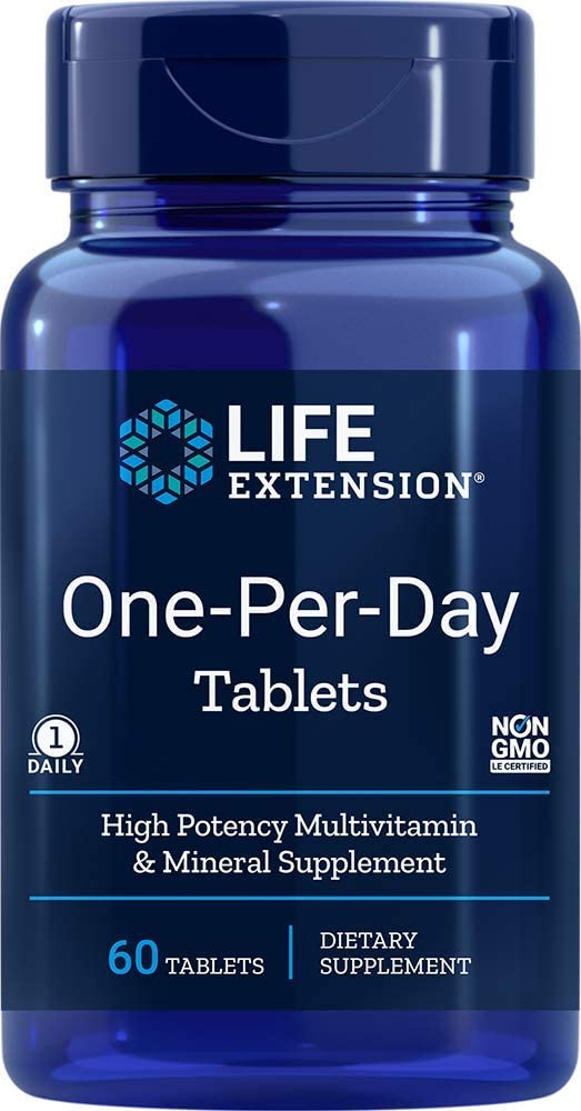 Life Extension One-Per-Day Multivitamin – Packed with Over 25 Vitamins, Minerals &amp; Plant Extracts, Quercetin, 5-MTHF Folate &amp; More – 1-Daily, Non-GMO, Gluten-Free – 60 Tablets