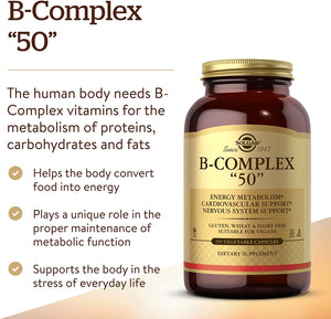 Solgar B-Complex 50, 250 Vegetable Capsules