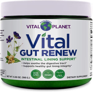 Vital Planet - Vital Gut Renew Powder Supplement Formulated with L-glutamine and Organic Aloe Vera for Intestinal Lining Support 6.88 oz