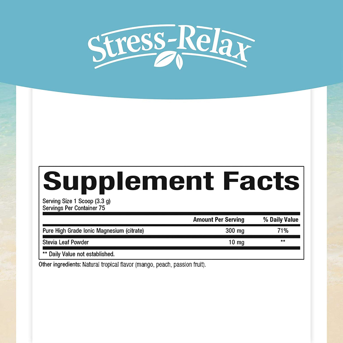 Stress-Relax Magnesium Citrate Drink Mix by Natural Factors, Restores Normal Levels of Magnesium &amp; Balances Calcium Intake, Non-GMO, Tropical Flavor, 8...