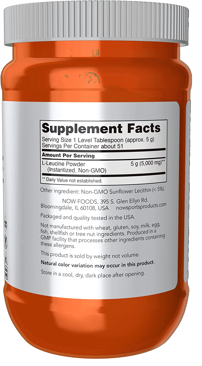 NOW Foods Sports Nutrition, L-Leucine Powder, Builds Lean Tissue*, Amino Acids, 9-Ounce