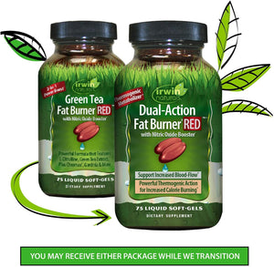 Irwin Naturals Green Tea Fat Burner Red™ with Nitric Oxide Booster Dietary Supplement, 75 Liquid Softgels