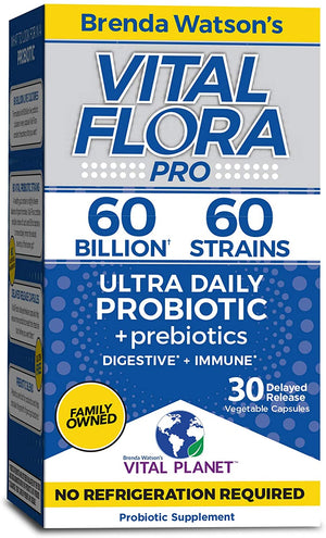 Vital Flora 60 Billion 60 Strain, Ultra Daily Vital Flora 30 VCaps