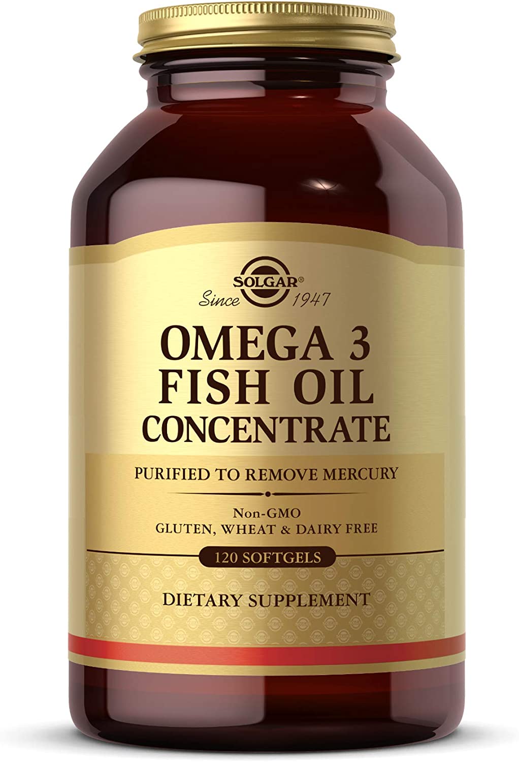 Solgar Omega-3 Fish Oil Concentrate - 120 Softgels - Support for Joint &amp; Metabolic Health - Gluten Free, Non-GMO, Dairy Free - 60 Servings