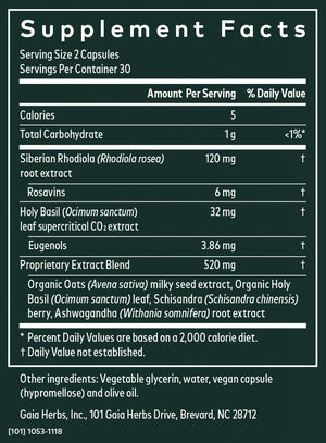 Gaia Herbs Adrenal Health® Daily Support, 60 Vegan Liquid Phyto-Caps