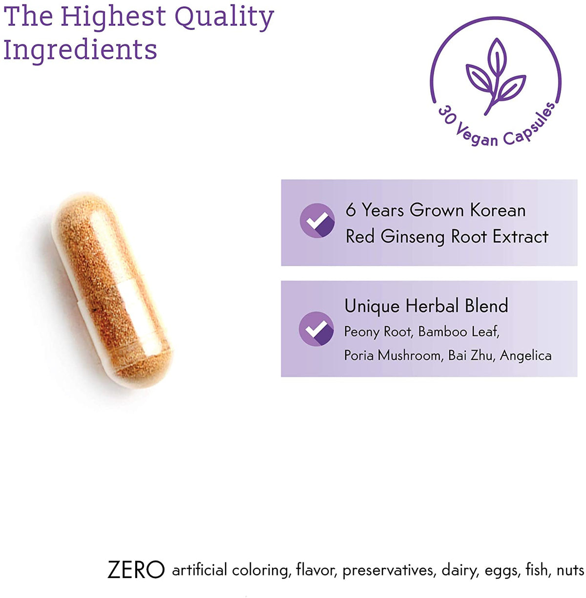 Balance Menopause Relief for Women - Genuine KGC Dietary Supplement with 6 Yrs Grown Korean Red Panax Ginseng , Peony and Bamboo Blend Helps Sluggishness, Anxiety, Focus, 30 Vegan Capsules