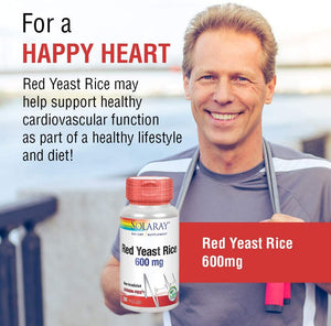 Solaray Red Yeast Rice 600mg | Healthy Heart & Cardiovascular System Support | Non-Irradiated & No Citrinin | Lab Verified | 90 VegCaps