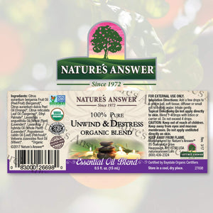 Nature's Answer 100% Pure Organic Essential Oil Blend Unwind & Destress, 0.5 fl oz