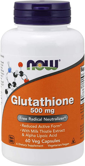 NOW Foods Glutathione, 500 mg, 60 Veg Capsules