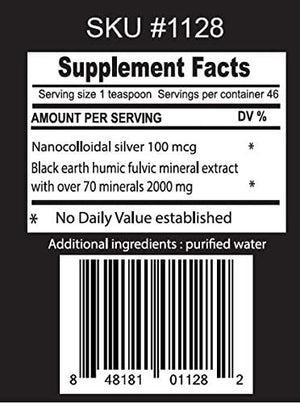 The Food Movement Black Earth Silver with Humic Fulvic Acids, Trace Minerals for Immune Support, Detox, Gut Health – 8 fl oz Liquid Drops Supplement