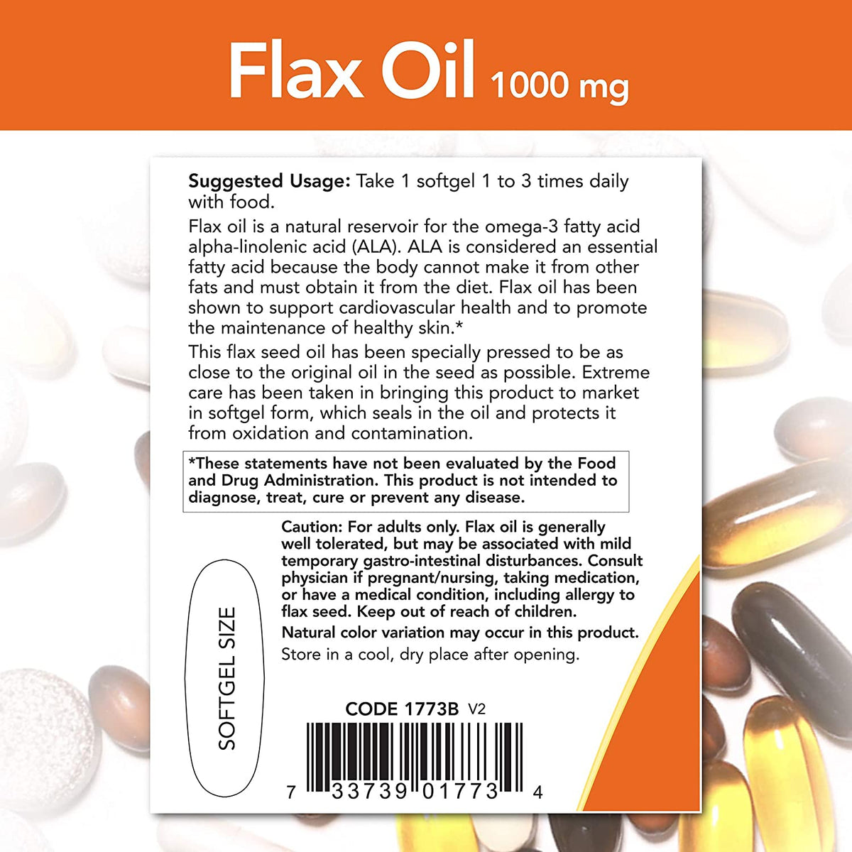 NOW Foods Supplements, Flax Oil 1000 mg with Essential Omega-3s, Cold Pressed, Hexane Free, Vegan Formula, 120 Veg Softgels