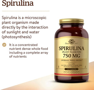 Solgar Spirulina, 750 mg, 250 Tablets
