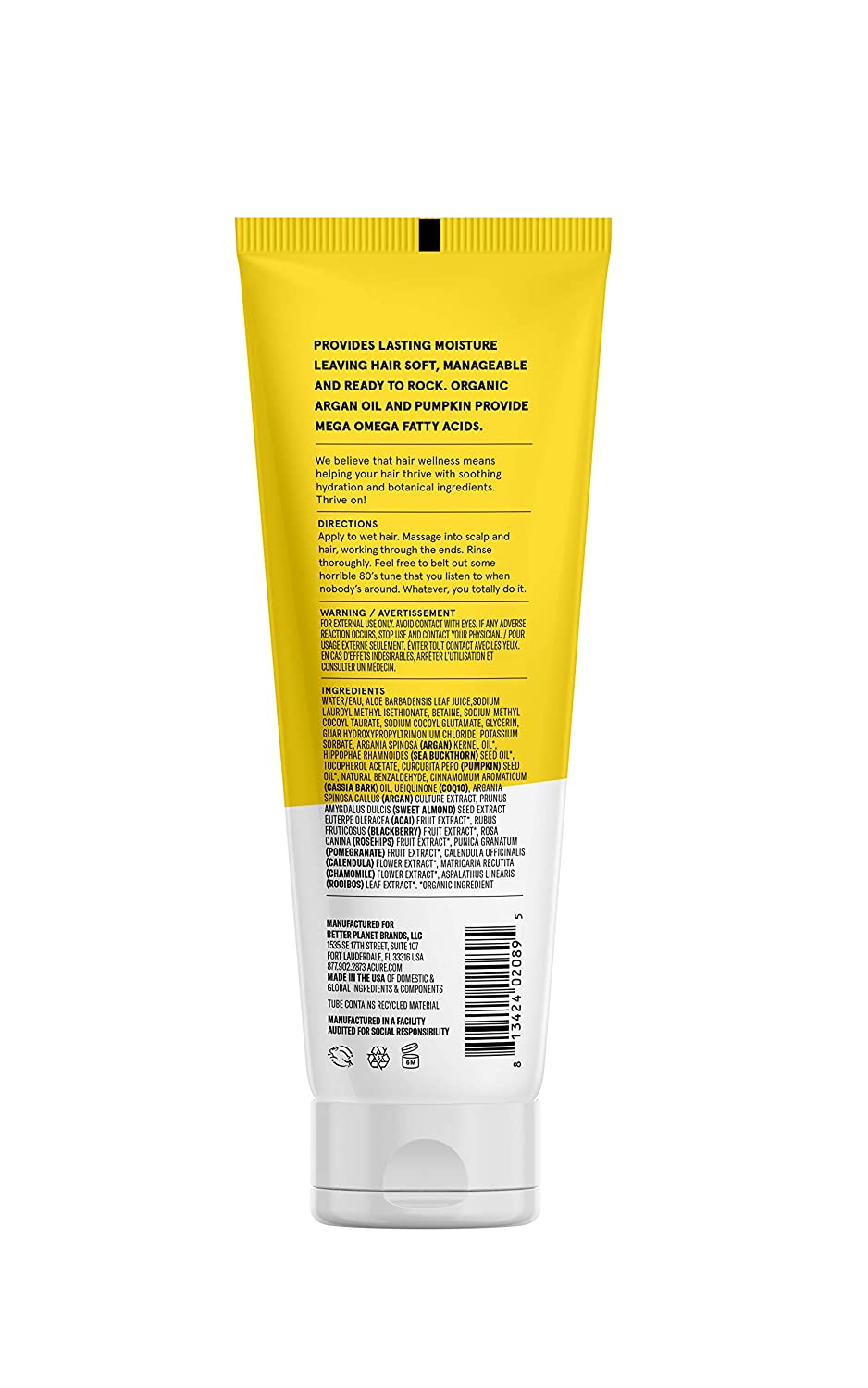 Acure Ultra Hydrating Shampoo – Deep Moisture & Nourishing Formula for Dry, Dehydrated Hair, Restores Hydration, Vegan, Sulfate & Paraben-Free, 8 Fl Oz