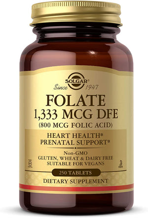 Solgar Folic Acid, 250 Vegetable Capsules