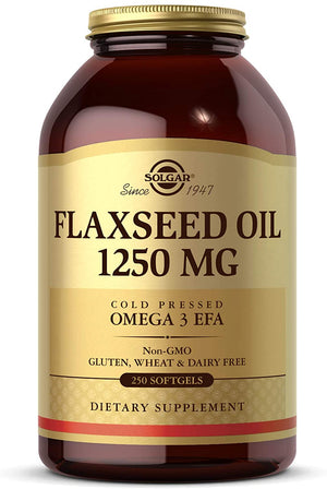 Solgar Flaxseed Oil, 1250 mg, 250 Softgels