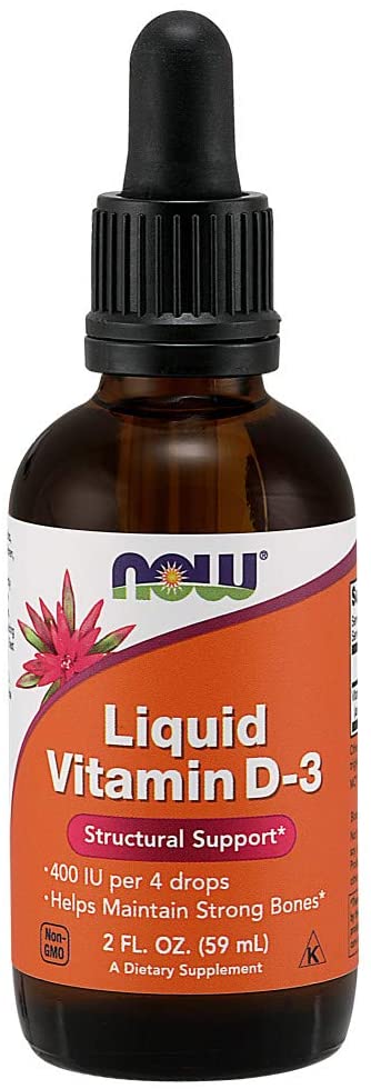 NOW Foods Supplements, Liquid Vitamin D-3, Strong Bones*, Structural Support*, 2-Ounce