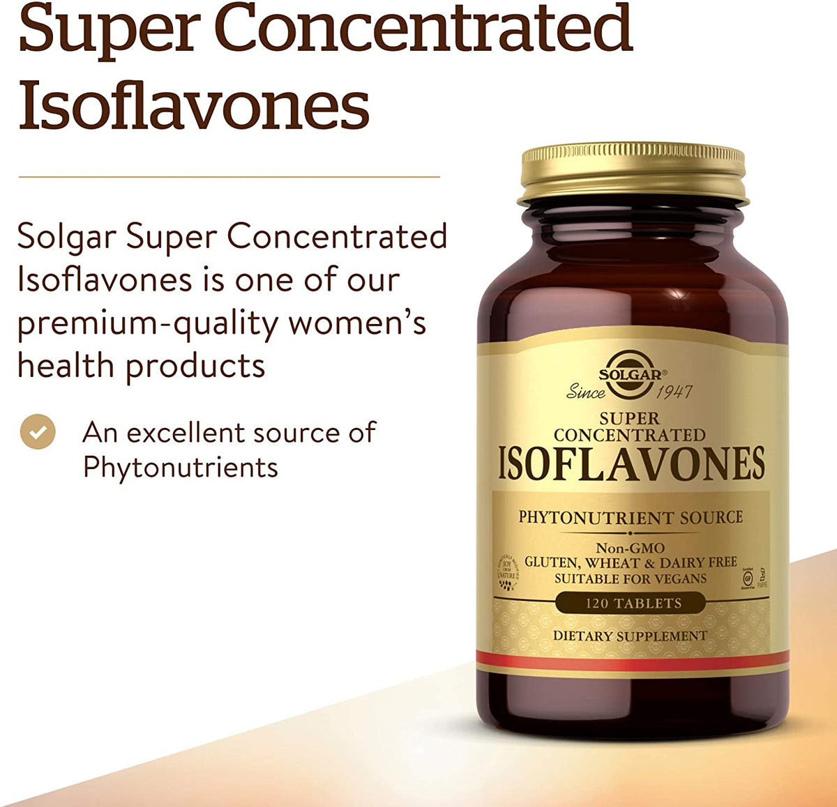 Solgar – Non-GMO Super Concentrated Isoflavones, 120 Tablets