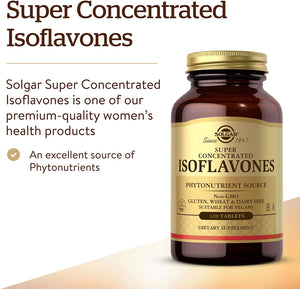 Solgar Super Concentrated Isoflavones Phytonutrient Source Dietary Supplement, 120 Tablets