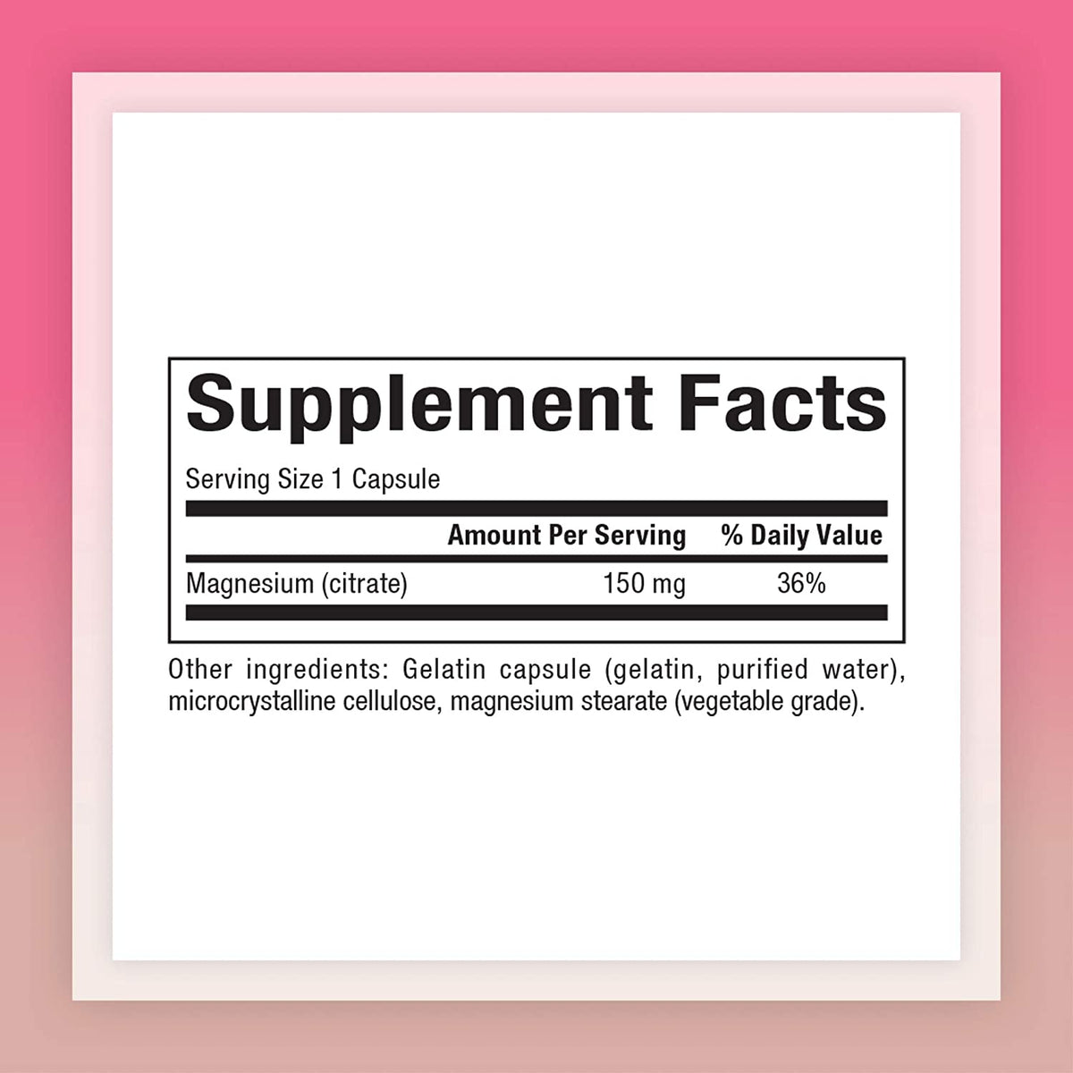 Natural Factors Magnesium Citrate, 150 mg, 180 Capsules