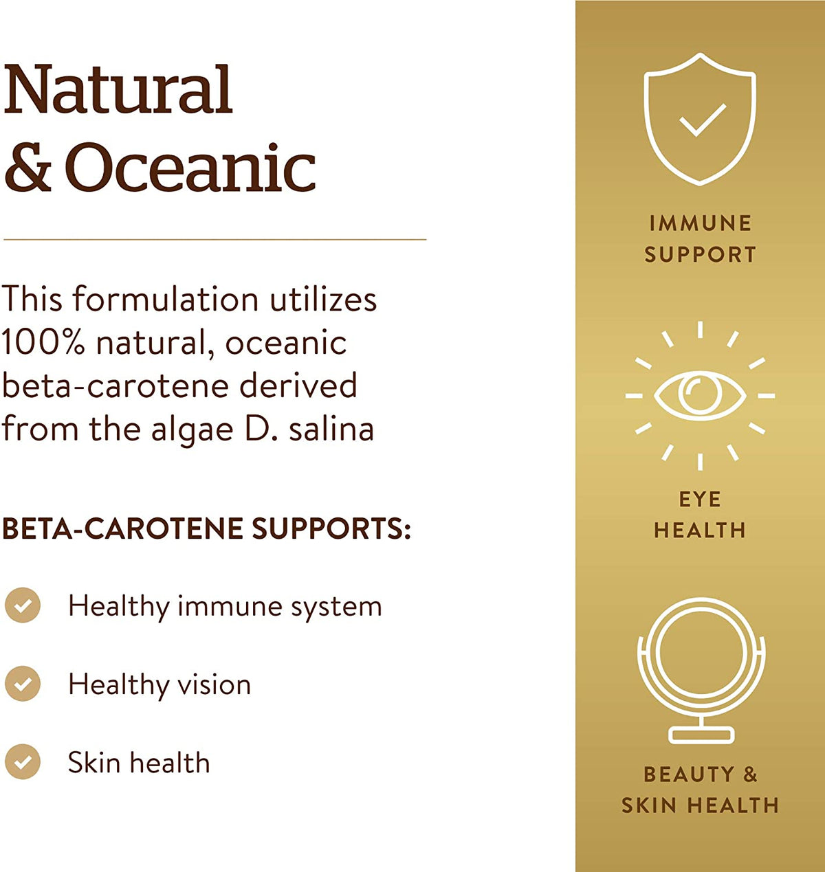 Solgar Oceanic Beta-Carotene, 25000 IU, 180 Softgels