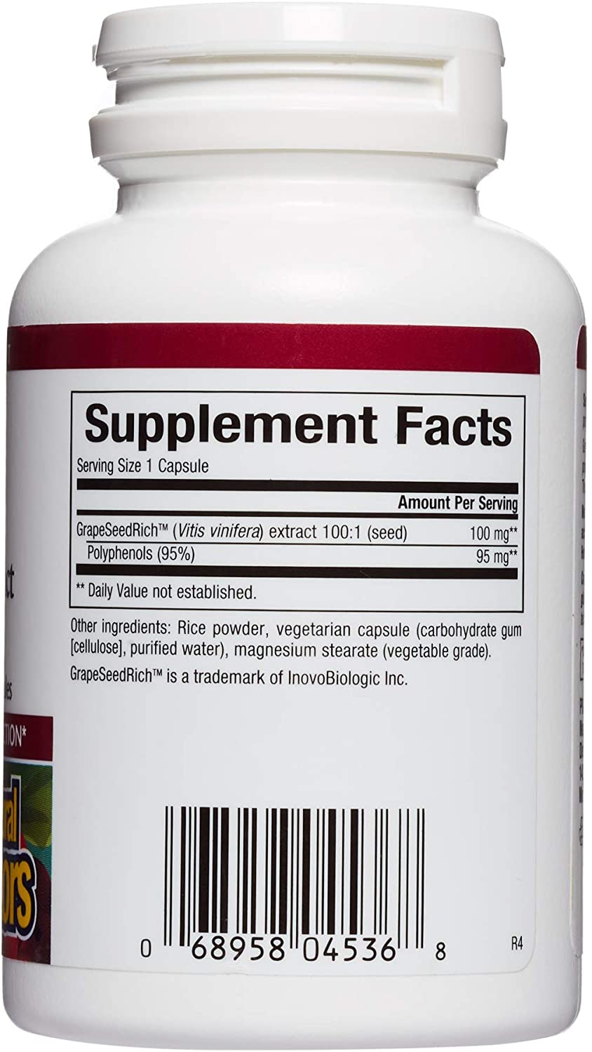 Natural Factors GrapeSeedRich™ Grape Seed Extract, 100 mg, 90 Vegetarian Capsules