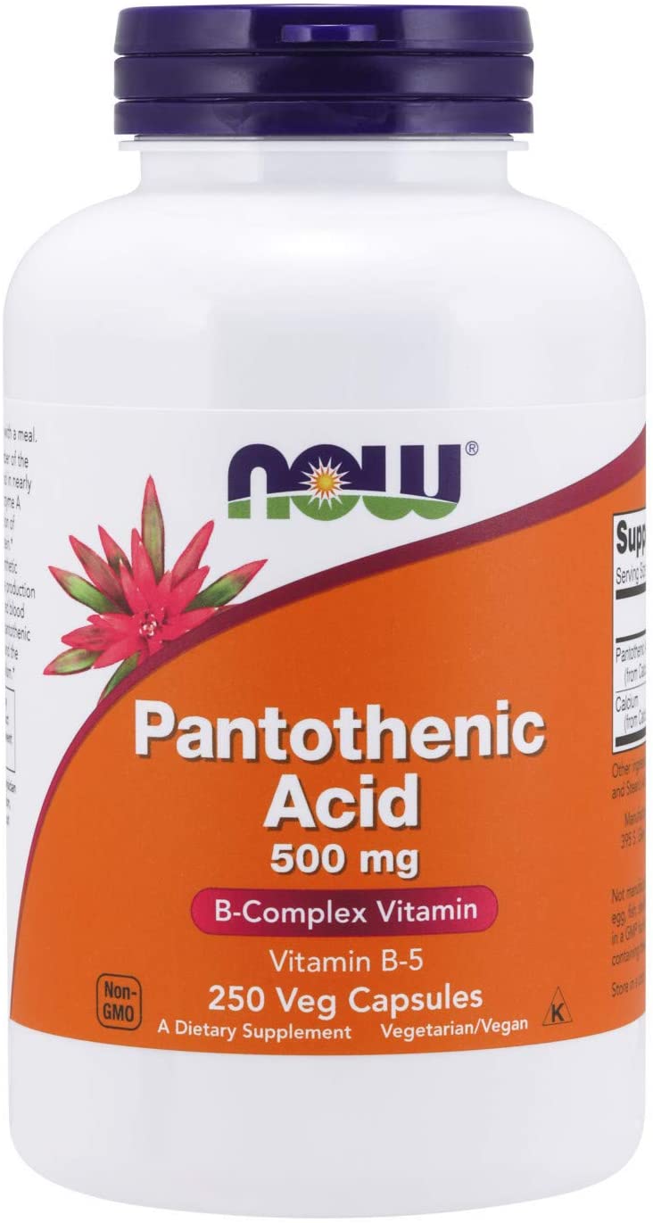 Pantothenic Acid (Vitamin B-5) 500 mg, B-Complex Vitamin, 250 Capsules