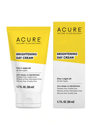 Acure Brightening Day Cream - Radiant Skin Day Cream with Cica & Argan Oil - Moisturizes, Evens Tone - 100% Vegan Formula - All Skin Types - Soothing & Nourishing Ingredients - 1.7 Fl Oz
